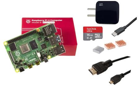 Kit Raspberry Pi 4 B 2gb + Fuente + HDMI + Mem 16gb + Disip